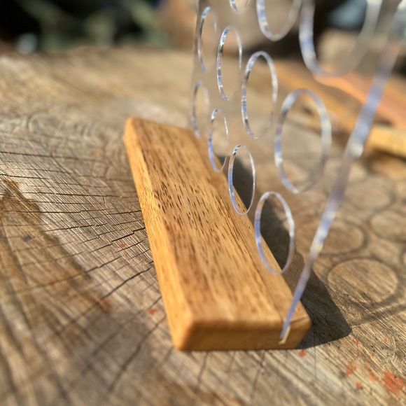 Coffee Pod K-cup Organizer / Playdoh Storage Clear Stand Wood Base Color Golden - Picture 2 of 4